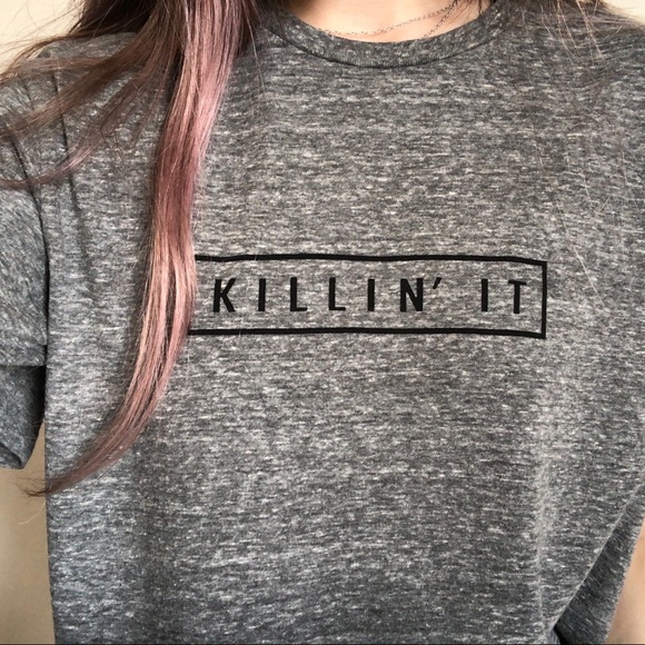 Killin it crop grey T-shirt - Picture 5 of 12